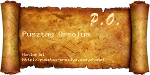 Pusztay Orsolya névjegykártya