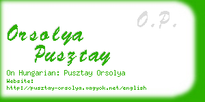 orsolya pusztay business card